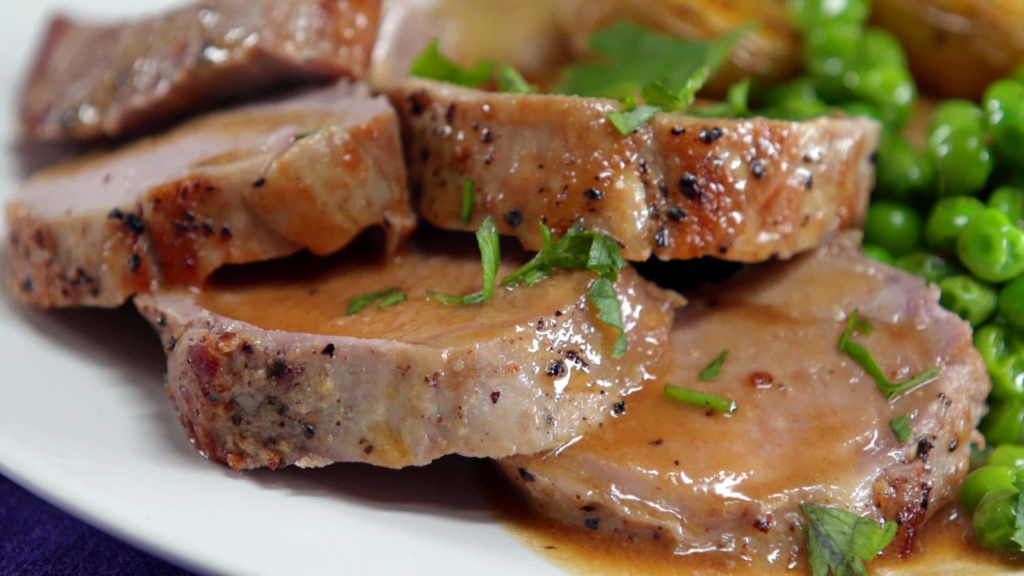 Roasted Pork Tenderloin with Golden Potatoes and Herb Dressing for Christmas Eve